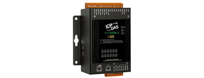 U-7560M-3: OPC UA I/O Module with 6-ch DI, 6-ch Relay and 2-port Ethernet Switch